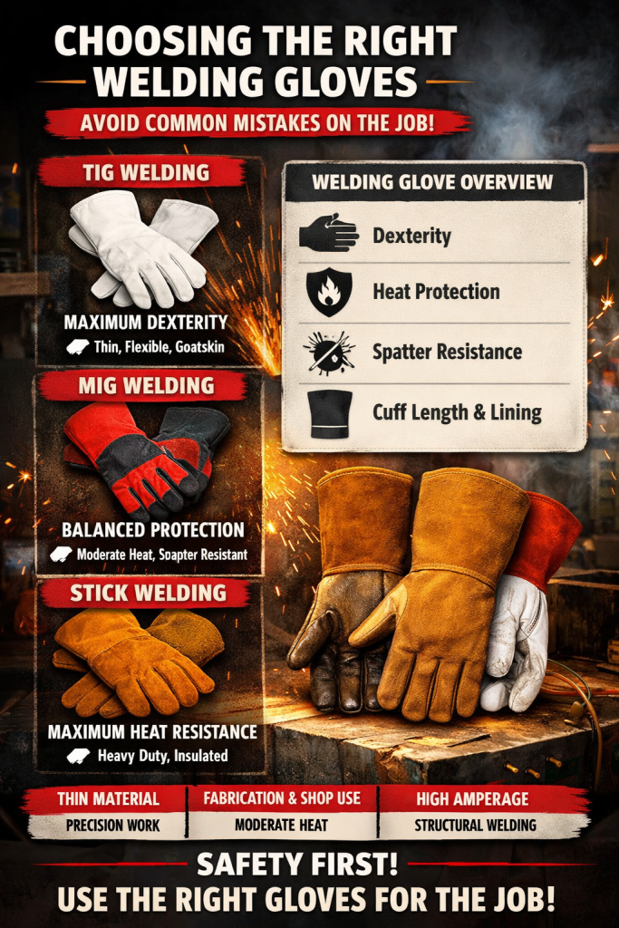 Welding Gloves Explained: MIG vs TIG vs Stick — What Actually Matters
