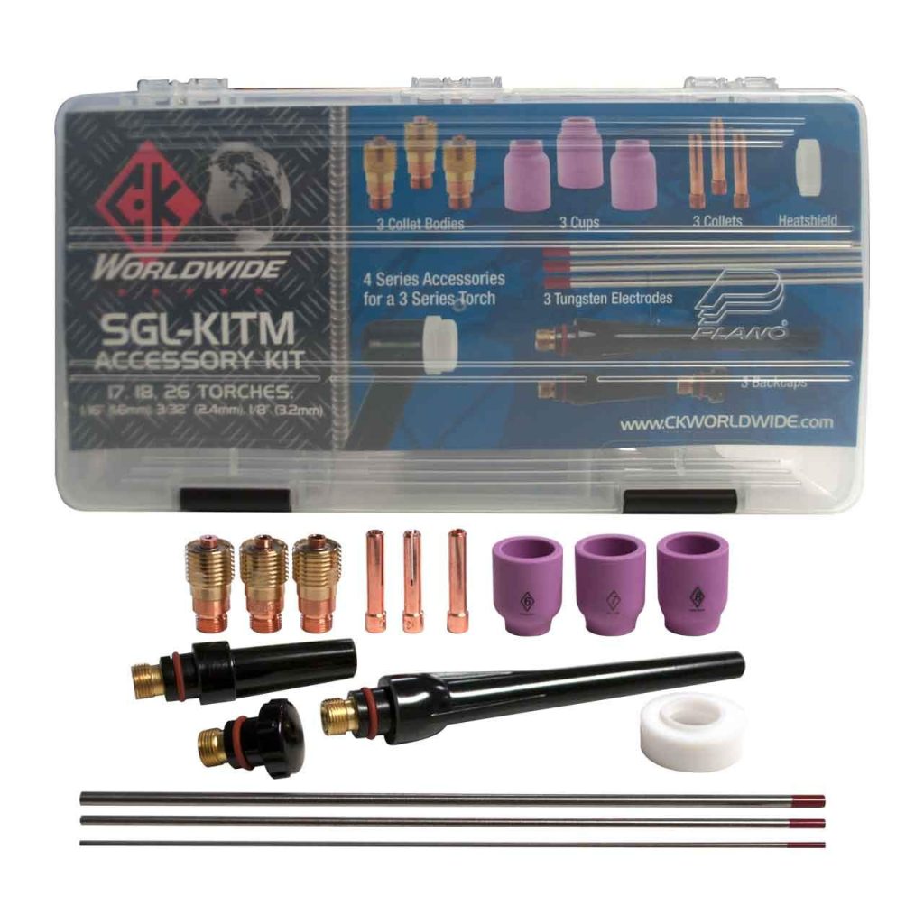 CK SGL-KITM TIG Accessory Kit, Stubby Gas Lens, 4GL, 1/16, 3/32, 1/8: Product Breakdown