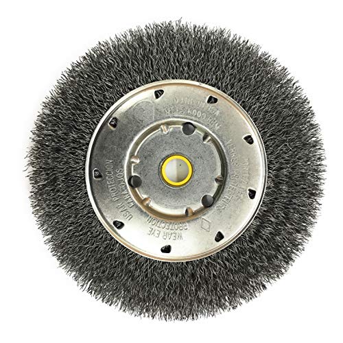 CGW 60182, 6" Crimp Wire Wheel, 0.014" Carbon Steel, 1/2"–5/8" Arbor Hole