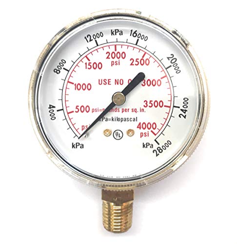 Harris 2-1/2" x 1/4" NPT Bottom Mount Gauge - Polished Brass Case - 1 Each (0-4000 PSI)