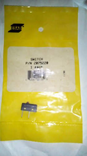 ESAB 2075220 replacement trigger switch for MT-200 and MT-400 MIG guns, shown in product packaging
