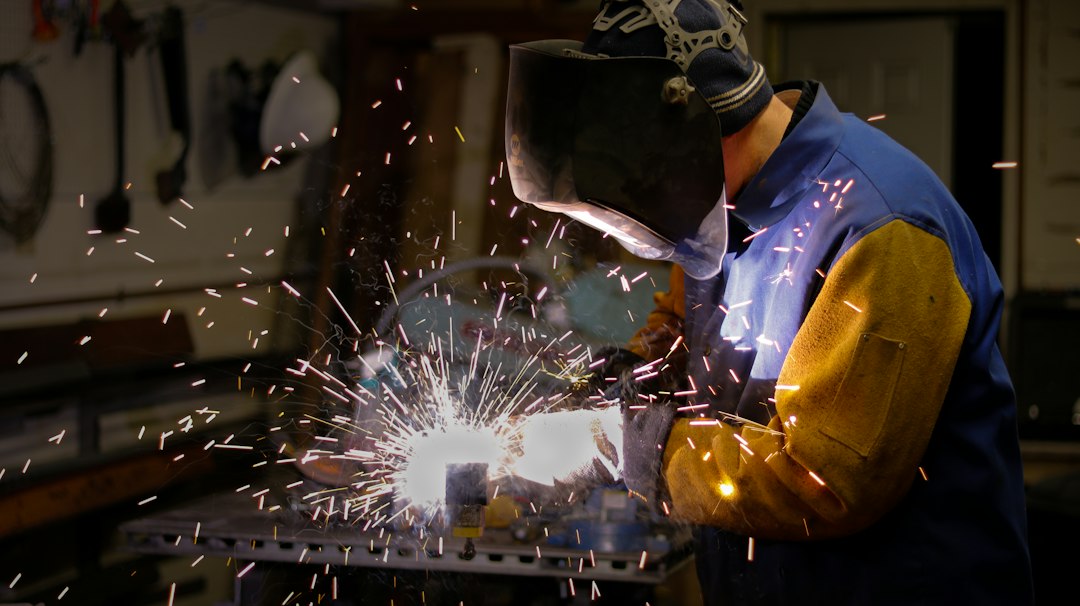 Contextual stick welding photo; not a specific E310-16 or E309L-16 electrode product