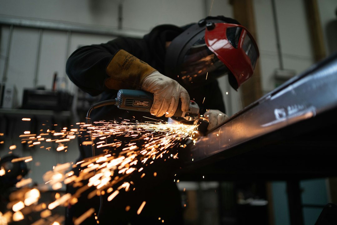 Contextual metal fabrication setup for an article about magnetic welding squares; not the Strong Hand MSA45 product