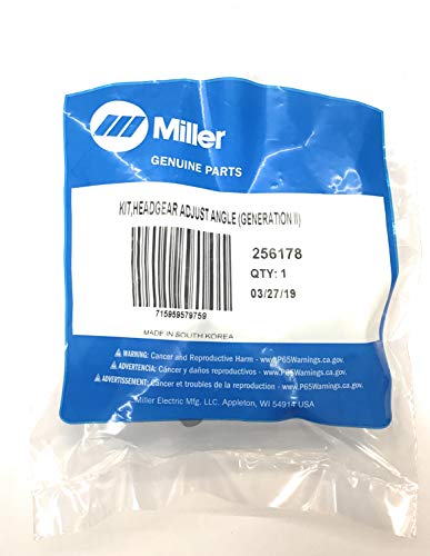 Miller 256178 headgear angle-adjustment hardware kit in the exact Arc Weld Inc. catalog photograph; not a complete headgear assembly.